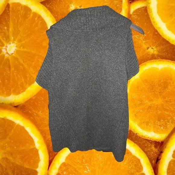 Loft Gray Open Front Sleeveless Knit Sweater Size Small‎ - Picture 4 of 5